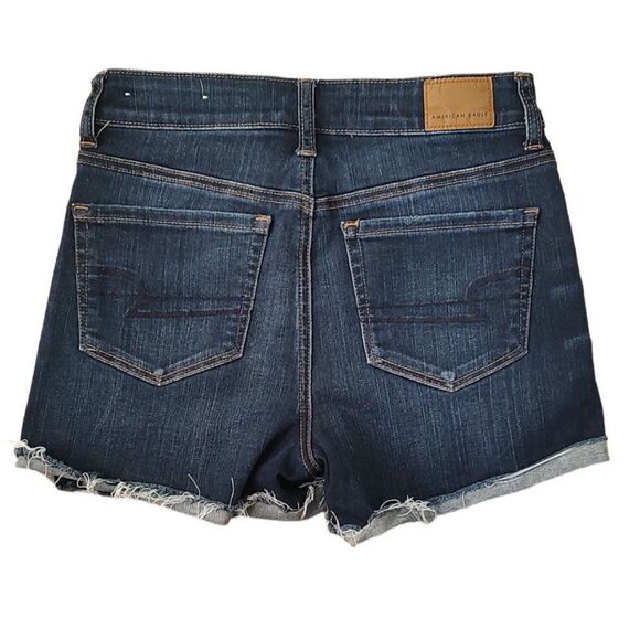 American Eagle Distressed Hi-Rise Shortie Shorts Size 2 - Picture 3 of 5